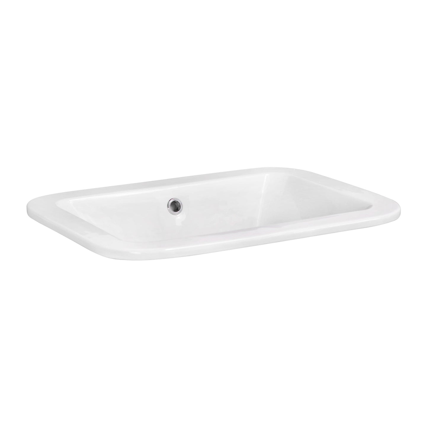 American Imaginations AI-22481 22" White Rectangular Ceramic Drop In Bathroom Vessel Sink Set