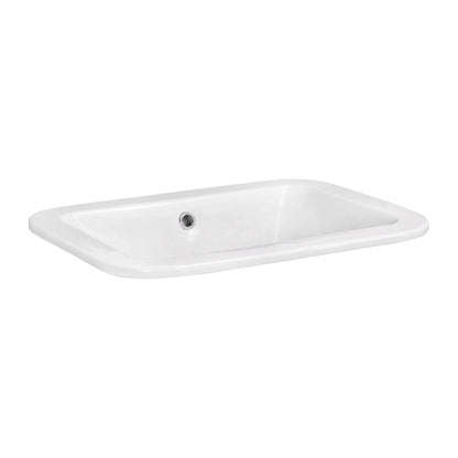 American Imaginations AI-22481 22" White Rectangular Ceramic Drop In Bathroom Vessel Sink Set