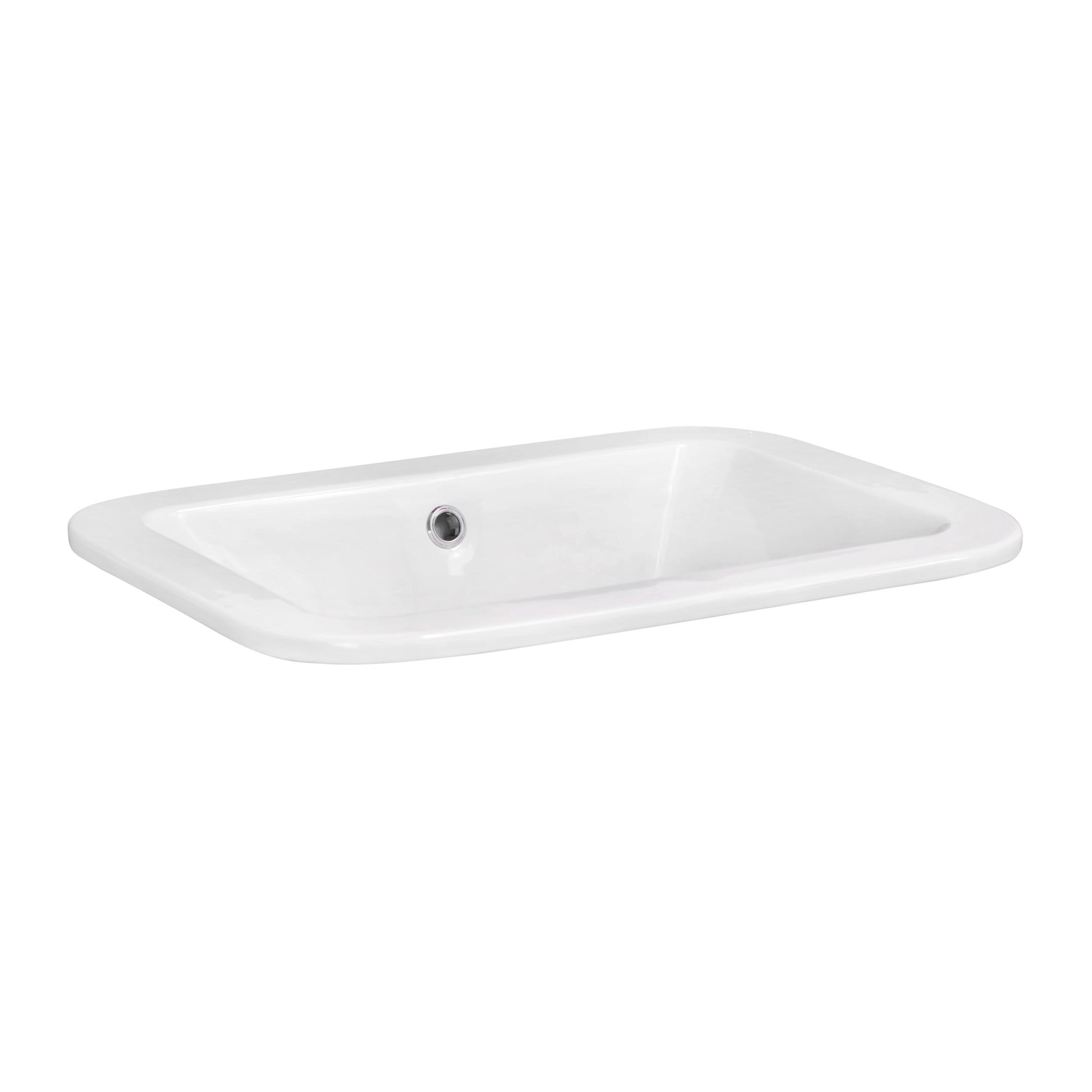 American Imaginations AI-22483 22" White Rectangular Ceramic Drop In Bathroom Vessel Sink Set