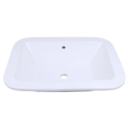 American Imaginations AI-22484 22" White Rectangular Ceramic Drop In Bathroom Vessel Sink Set