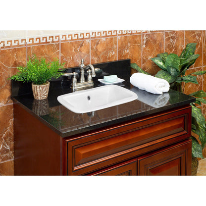 American Imaginations AI-22485 22" White Rectangular Ceramic Drop In Bathroom Vessel Sink Set