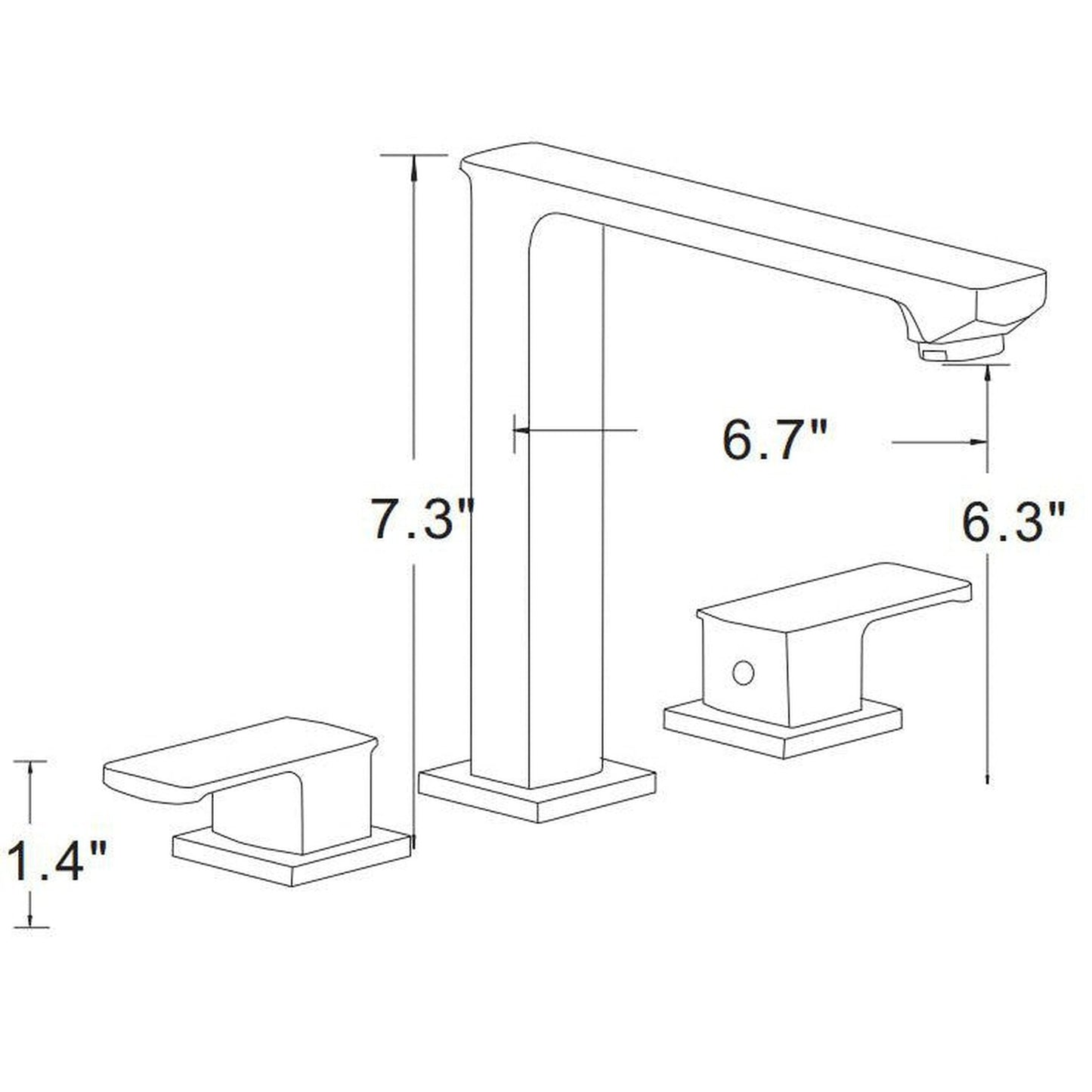 American Imaginations AI-22570 16" White Rectangular Ceramic Above Counter Bathroom Vessel Sink Set