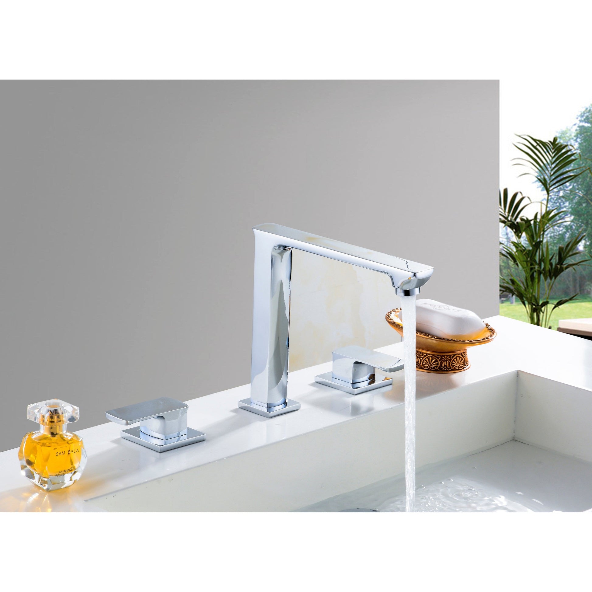 American Imaginations AI-22578 16" White Rectangular Ceramic Wall Mount Bathroom Vessel Sink Set