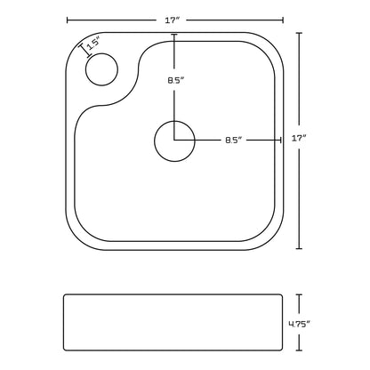 American Imaginations AI-22595 17" White Rectangular Ceramic Above Counter Bathroom Vessel Sink Set