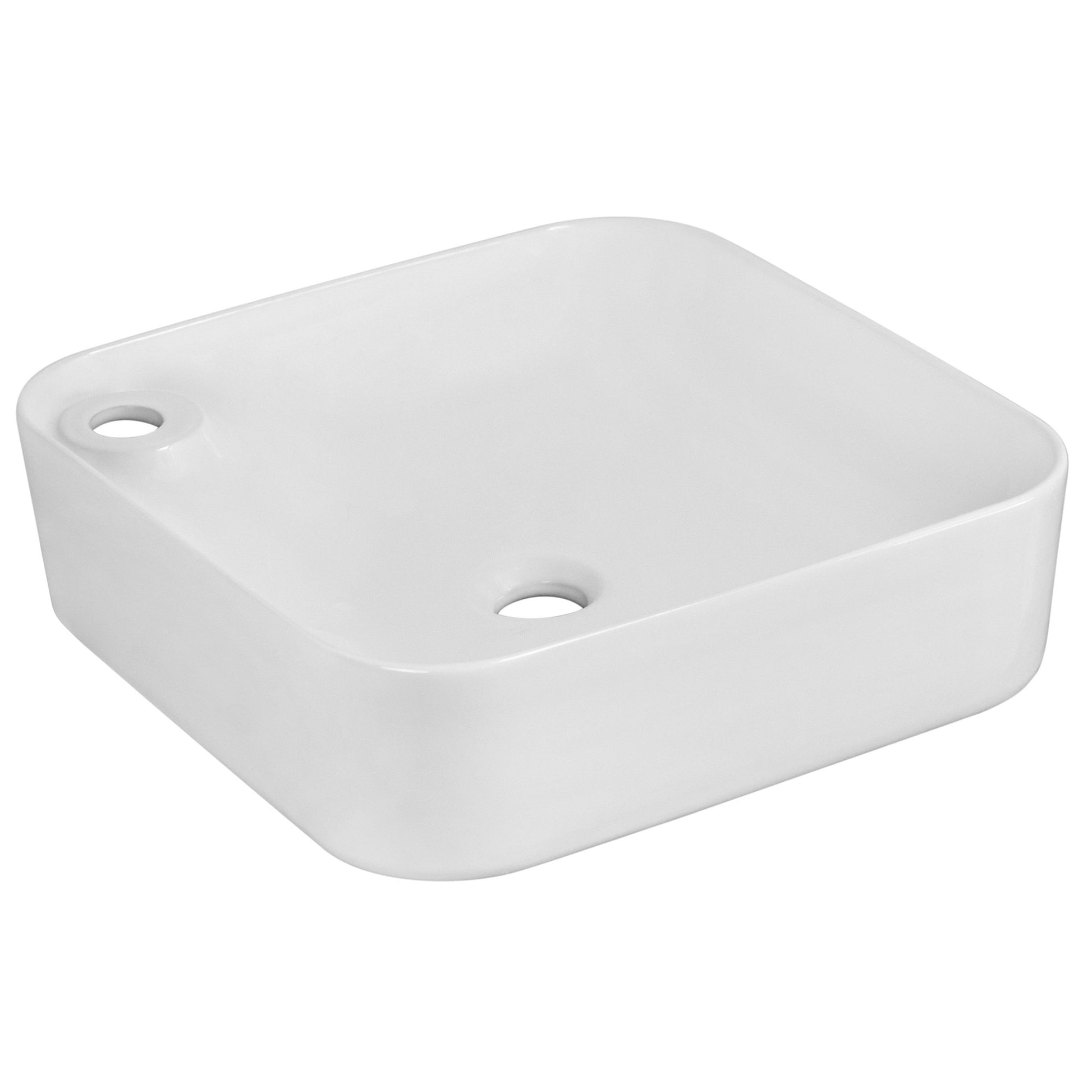 American Imaginations AI-22595 17" White Rectangular Ceramic Above Counter Bathroom Vessel Sink Set