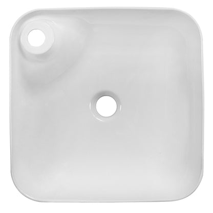 American Imaginations AI-22596 17" White Rectangular Ceramic Above Counter Bathroom Vessel Sink Set