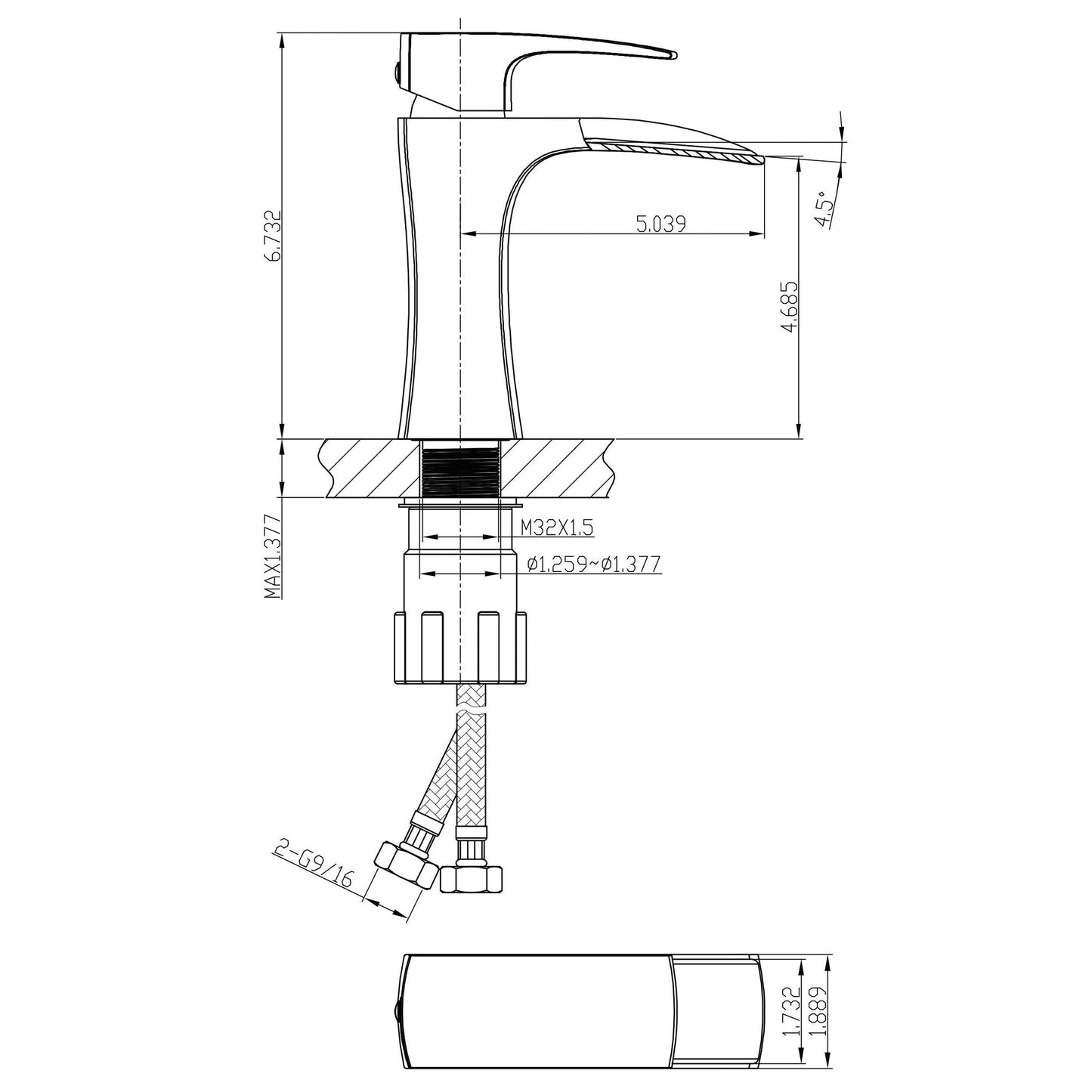 American Imaginations AI-22599 17" White Rectangular Ceramic Above Counter Bathroom Vessel Sink Set