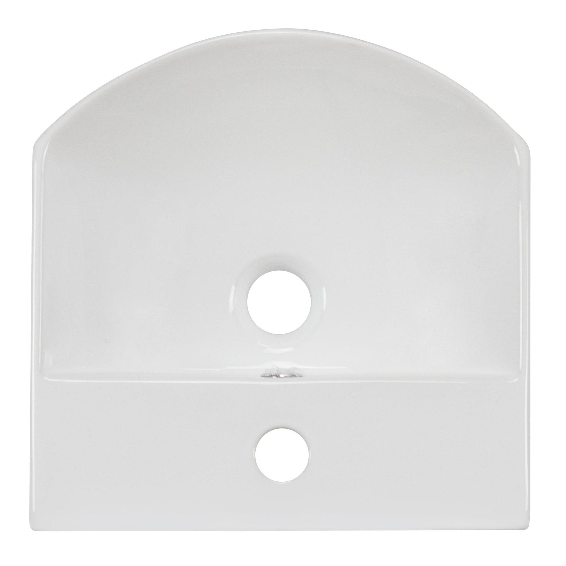 American Imaginations AI-22604 14" White Rectangular Ceramic Wall Mount Bathroom Vessel Sink Set