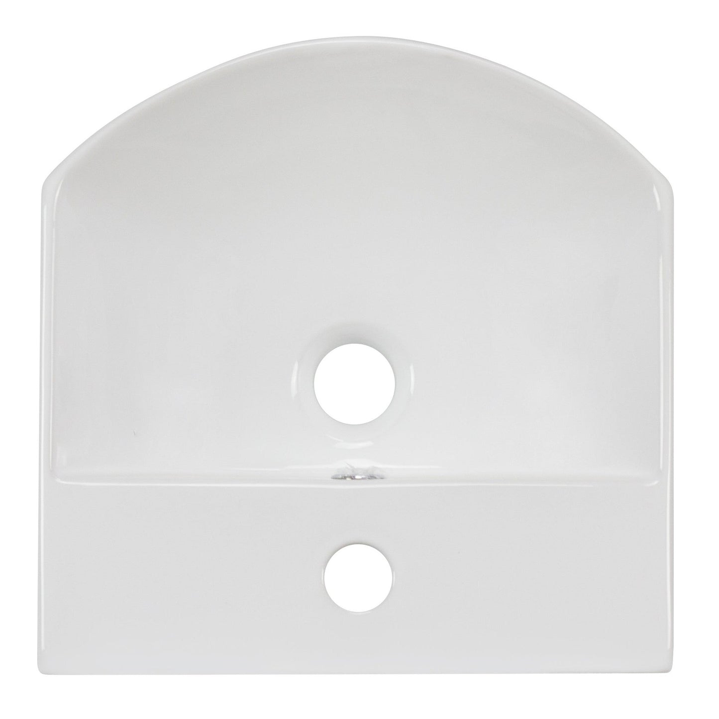 American Imaginations AI-22610 14" White Rectangular Ceramic Wall Mount Bathroom Vessel Sink Set