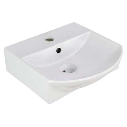 American Imaginations AI-22617 14" White Rectangular Ceramic Above Counter Bathroom Vessel Sink Set