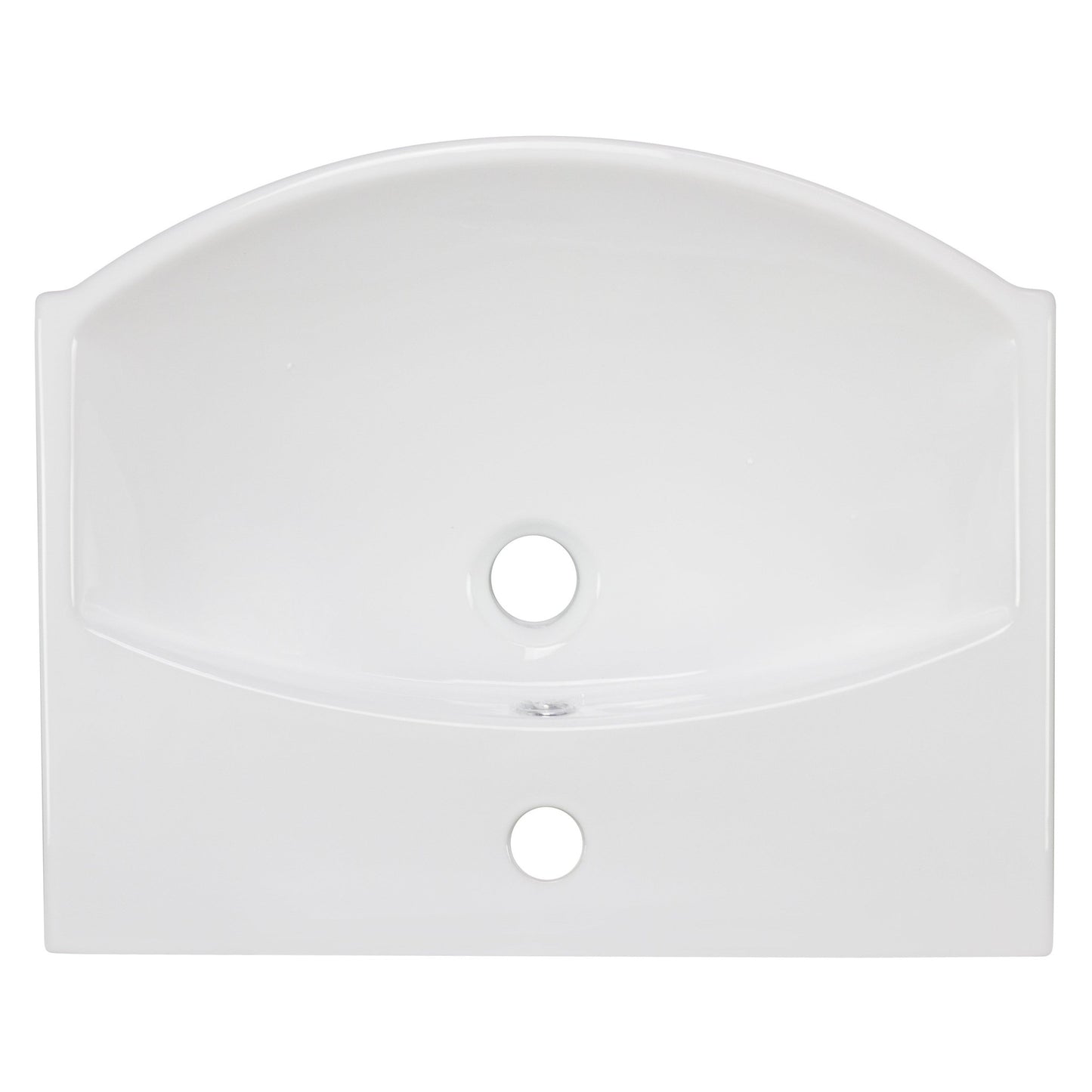 American Imaginations AI-22631 20" White Rectangular Ceramic Above Counter Bathroom Vessel Sink Set