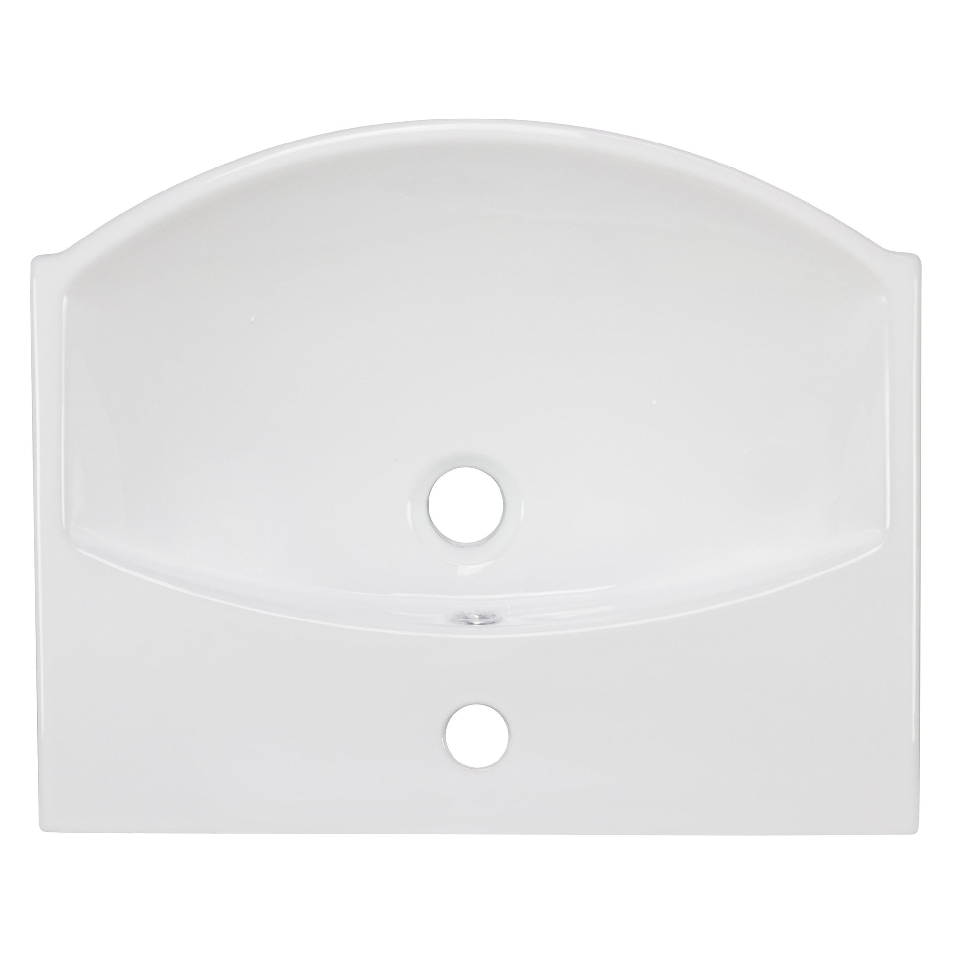 American Imaginations AI-22631 20" White Rectangular Ceramic Above Counter Bathroom Vessel Sink Set