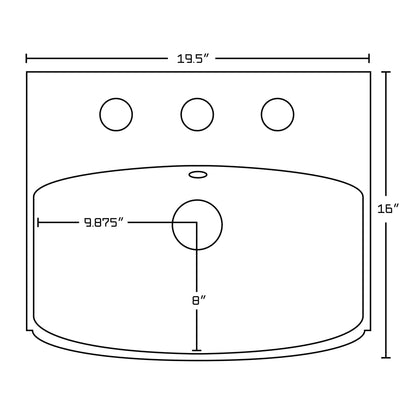 American Imaginations AI-22640 20" White Rectangular Ceramic Wall Mount Bathroom Vessel Sink Set