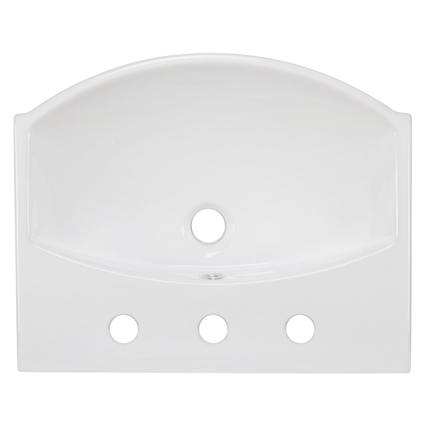 American Imaginations AI-22648 20" White Rectangular Ceramic Above Counter Bathroom Vessel Sink Set