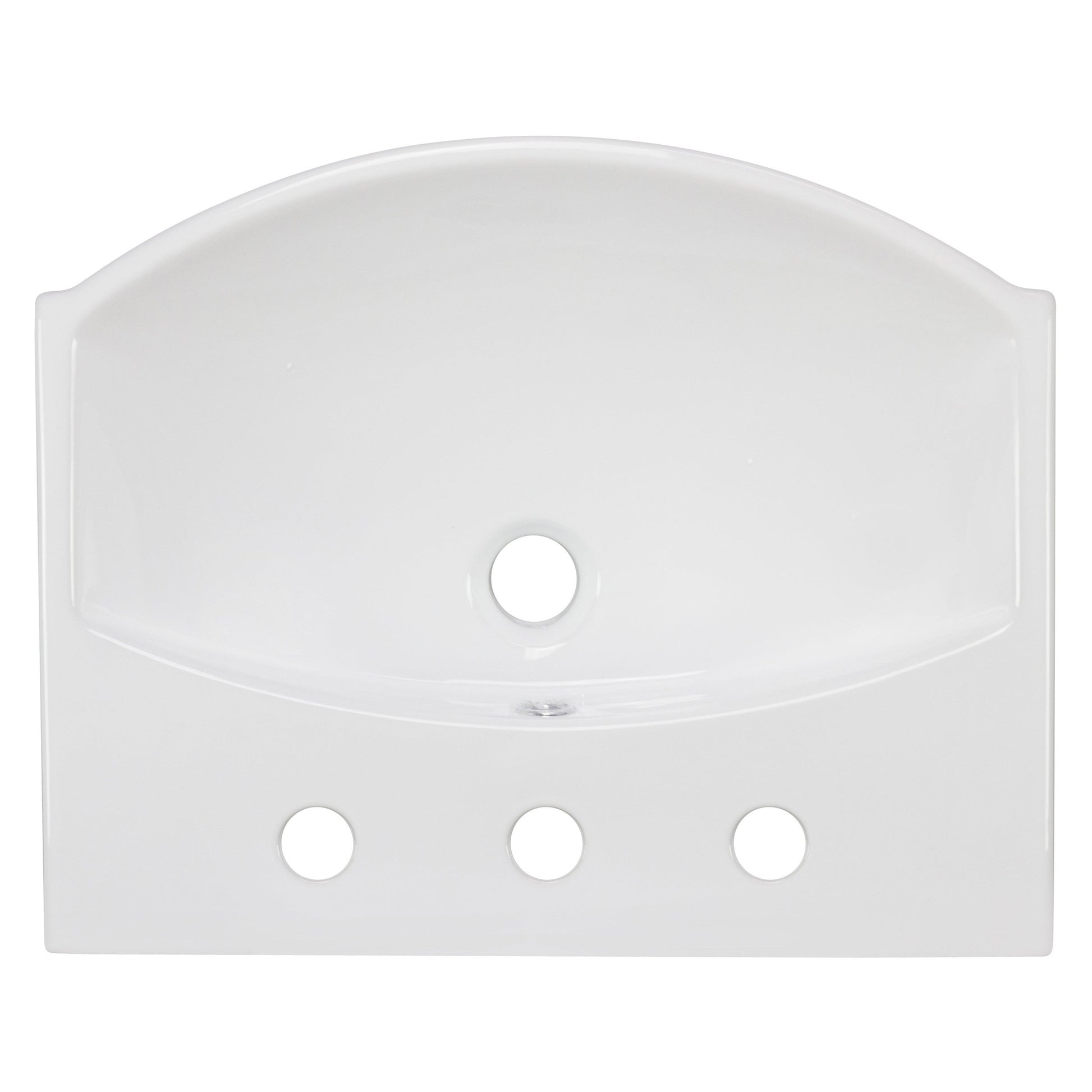 American Imaginations AI-22648 20" White Rectangular Ceramic Above Counter Bathroom Vessel Sink Set