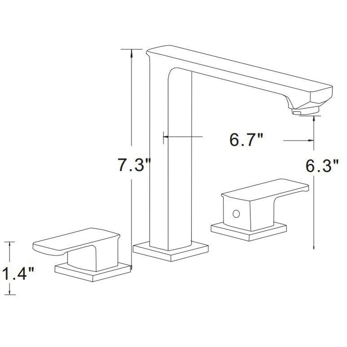American Imaginations AI-22655 20" White Rectangular Ceramic Above Counter Bathroom Vessel Sink Set