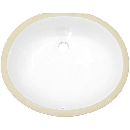 American Imaginations AI-22678 20" White Oval Ceramic Undermount Bathroom Sink Set