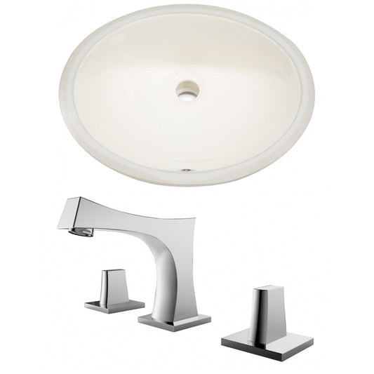 American Imaginations AI-22696 20" Biscuit Oval Ceramic Undermount Bathroom Sink Set