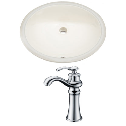 American Imaginations AI-22698 20" Biscuit Oval Ceramic Undermount Bathroom Sink Set