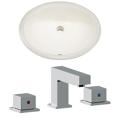 American Imaginations AI-22715 20" Biscuit Oval Ceramic Undermount Bathroom Sink Set