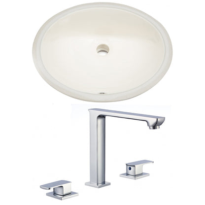 American Imaginations AI-22716 20" Biscuit Oval Ceramic Undermount Bathroom Sink Set