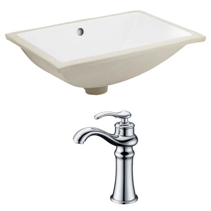 American Imaginations AI-22720 21" White Rectangular Ceramic Undermount Bathroom Sink Set