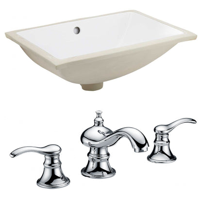 American Imaginations AI-22721 21" White Rectangular Ceramic Undermount Bathroom Sink Set