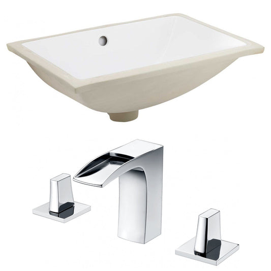 American Imaginations AI-22726 21" White Rectangular Ceramic Undermount Bathroom Sink Set