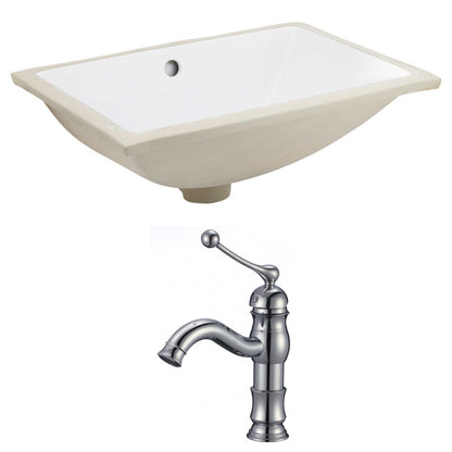 American Imaginations AI-22729 21" White Rectangular Ceramic Undermount Bathroom Sink Set