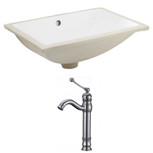 American Imaginations AI-22730 21" White Rectangular Ceramic Undermount Bathroom Sink Set