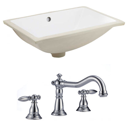 American Imaginations AI-22731 21" White Rectangular Ceramic Undermount Bathroom Sink Set