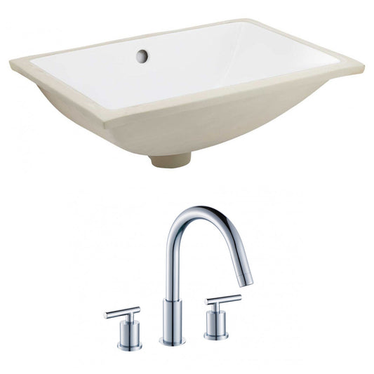 American Imaginations AI-22732 21" White Rectangular Ceramic Undermount Bathroom Sink Set