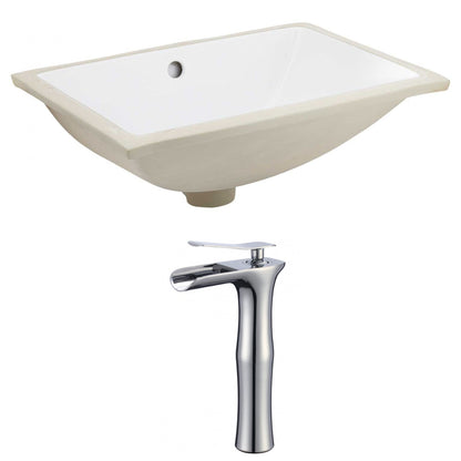 American Imaginations AI-22734 21" White Rectangular Ceramic Undermount Bathroom Sink Set