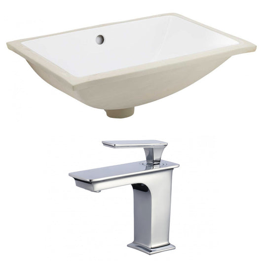 American Imaginations AI-22735 21" White Rectangular Ceramic Undermount Bathroom Sink Set