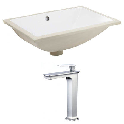 American Imaginations AI-22736 21" White Rectangular Ceramic Undermount Bathroom Sink Set