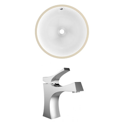 American Imaginations AI-22739 17" White Round Ceramic Undermount Bathroom Sink Set