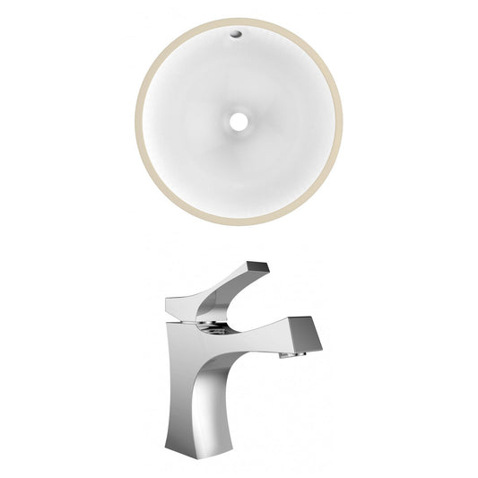 American Imaginations AI-22739 17" White Round Ceramic Undermount Bathroom Sink Set