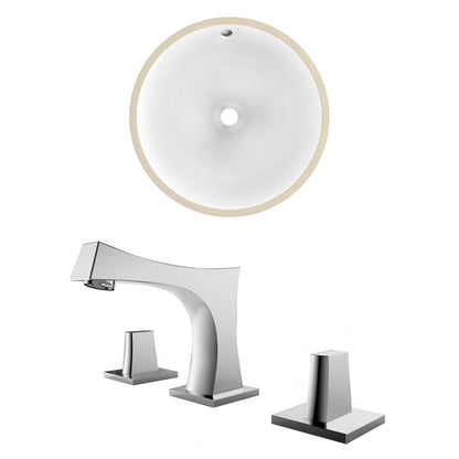 American Imaginations AI-22740 17" White Round Ceramic Undermount Bathroom Sink Set