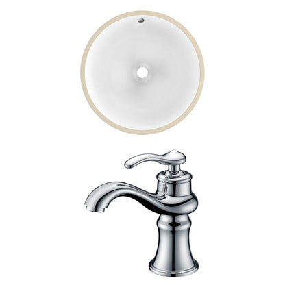 American Imaginations AI-22741 17" White Round Ceramic Undermount Bathroom Sink Set