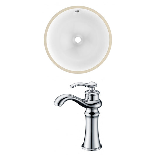 American Imaginations AI-22742 17" White Round Ceramic Undermount Bathroom Sink Set