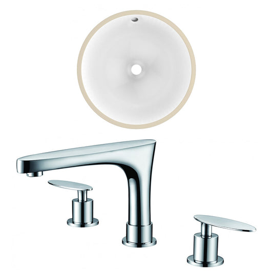 American Imaginations AI-22745 17" White Round Ceramic Undermount Bathroom Sink Set