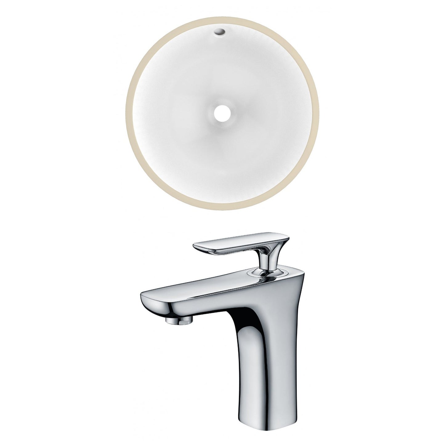 American Imaginations AI-22746 17" White Round Ceramic Undermount Bathroom Sink Set