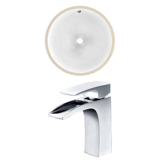 American Imaginations AI-22747 17" White Round Ceramic Undermount Bathroom Sink Set