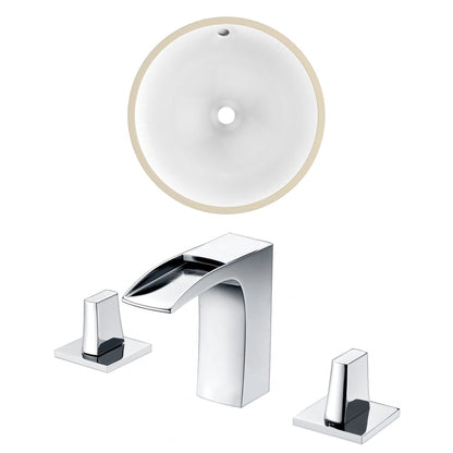 American Imaginations AI-22748 17" White Round Ceramic Undermount Bathroom Sink Set