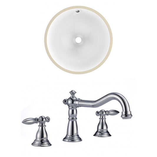 American Imaginations AI-22753 17" White Round Ceramic Undermount Bathroom Sink Set