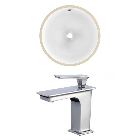 American Imaginations AI-22757 17" White Round Ceramic Undermount Bathroom Sink Set