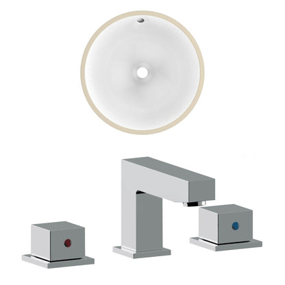 American Imaginations AI-22759 17" White Round Ceramic Undermount Bathroom Sink Set