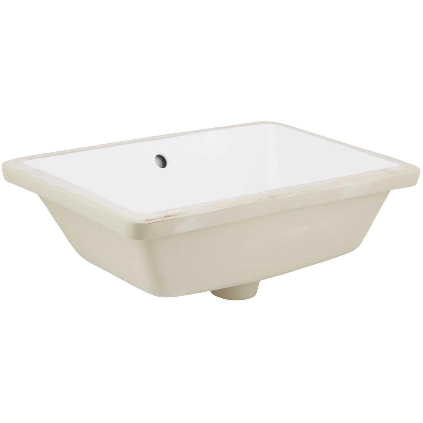 American Imaginations AI-22761 18" White Rectangular Ceramic Undermount Bathroom Sink Set