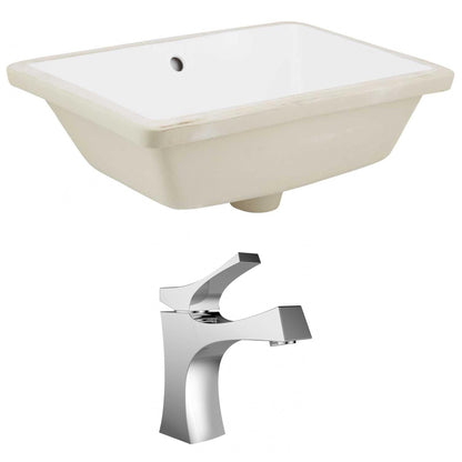 American Imaginations AI-22761 18" White Rectangular Ceramic Undermount Bathroom Sink Set