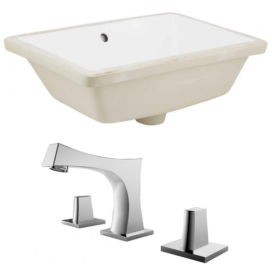 American Imaginations AI-22762 18" White Rectangular Ceramic Undermount Bathroom Sink Set